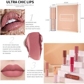 Set de 12 Lápices Labiales Líquidos Mate Aterciopelados