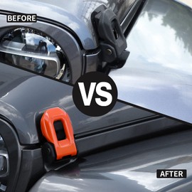 Voodonala for Jeep JL ABS Hood Latches Engine Buckle Bonnet Fastener Engine Cover Decor Trim Protction Cover for 2018-2025+ Jeep Wrangler JL JLU Gladiator JT 4xe Exterior Accessories Orange 2pcs