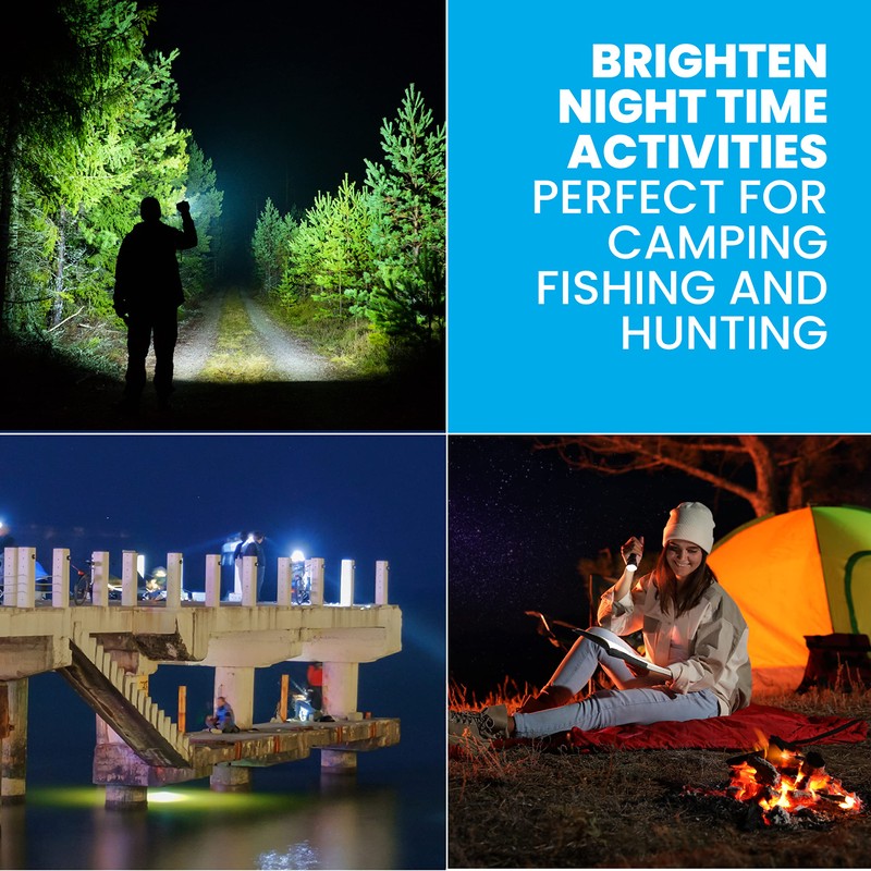 TacLight 3 Pk Tactical Flashlights High Lumens 40x Brighter than