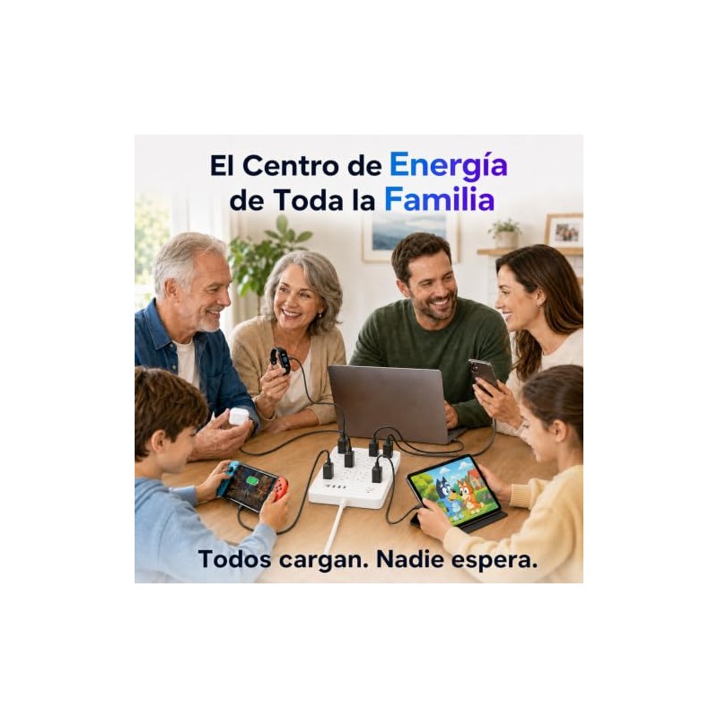 Regleta Multicontacto 26 en 1 con 18 Salidas CA, 4
