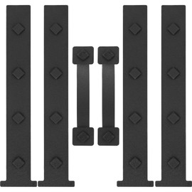 HILLMASTER Garage Door Magnetic Decorative Hardware, 6 Pieces Rectangle Garage Door Magnets Accents Curb Appeal Faux Hinges and Handles Garage Door Decor Hardware Kit, Black(4 Hinges+2 Handles)