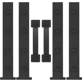 HILLMASTER Garage Door Magnetic Decorative Hardware, 6 Pieces Rectangle Garage Door Magnets Accents Curb Appeal Faux Hinges and Handles Garage Door Decor Hardware Kit, Black(4 Hinges+2 Handles)