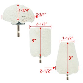 TMEEIHNSS Aluminum Polishing Wheel for Drill Chrome Rim Manifold Polishing Kit 3" x 1/4" Hex Shank Cone/Mushroom/Column - 3pcs (3)