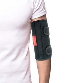 ORTONYX Elbow Support Brace Immobilizer Splint/Compression Sleeve for Man and Women Tennis and Golf Elbow, Tendonitis, Bursitis, Cubital Tunnel Syndrome, Arthritis Pain S/M Black