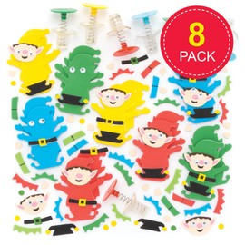 Baker Ross FE963 Christmas Elf Jump Up Kits - Pack of 8, Craft Activities for Kids to Assemble, Decorate and Play, Great as a Gift for Creative Children