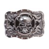 beltiscool Rectangular Skull with flame Cross Buckle, One Size