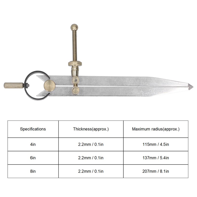 Spacing Gauge Adjustable Wing Divider Leather Craft Drawing Compasses Woodworking
