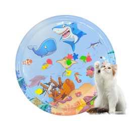 XKNEORW Cat Water Mat for Cats, Upgraded-Thicken Unbreakable Cat Splash Play Mat, Cat Kicker Toys Self Play Mat,Interactive Toys for Cats to Play Alone