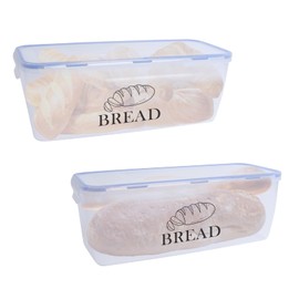 ZoeQide Bread Boxes with Lid, Bread Box, Bread Box, Bread Pot for Storing, Toast Bread, Transparent Storage Box, Long Storage and Keep Fresh, 32.5 x 13.4 x 11.8 cm, Kitchen Bread Container