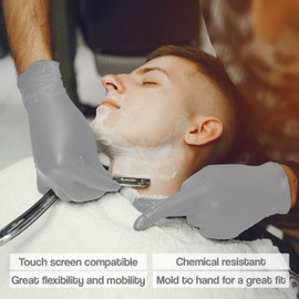 L3VEL3 Silver Nitrile Gloves - Delivers Outstanding Protection - Puncture and Chemical Resistant - Touchscreen Compatible - Made of Synthetic Rubber - Provides Optimal Flexibility - Size M - 100 pc