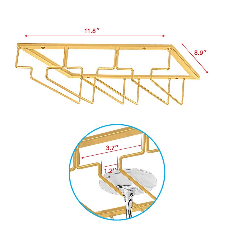MOCOUM Under Cabinet Stemware Rack - Wire Wine Glass Holder