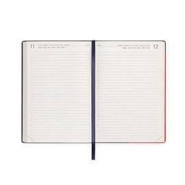 Legami - Medium Daily Diary, 12 Months, from January 2024 to December 2024, Elastic Closure, January 2025 Monthly Planner, Final Pocket, Removable Address Book, 12 x 18 cm, Colour Passion Red