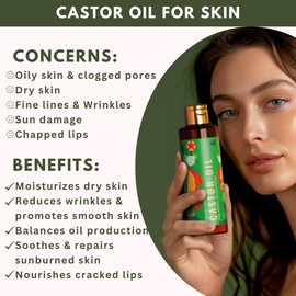 Topical Therapie - Cold Pressed Castor Oil - For Hair - Skin, Nails, and Eyelashes - Extra Virgin Grade - 100% Pure, and Preservative-Free - 200 ml