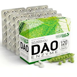 MAX DAO Enzyme Supplement 120 Tablets, 50,000 HDU per Tablet Adjustable Dosage, Extended Release, Histamine Blocker