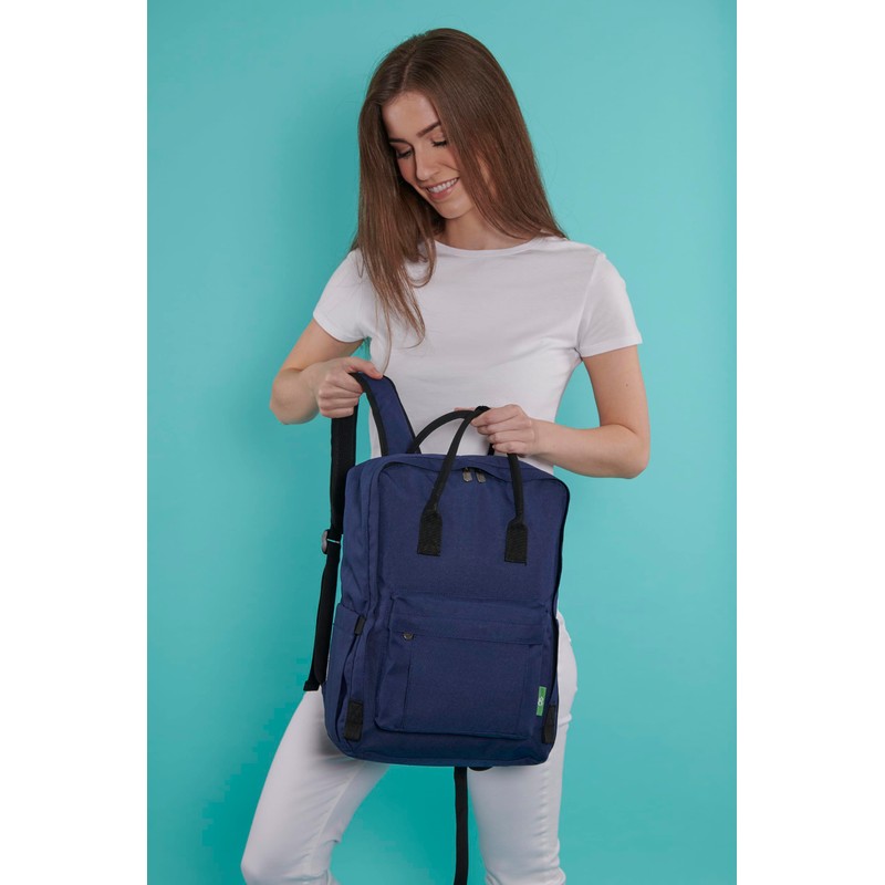 ECO CHIC Waterproof Recycled Canvas Twin Handle Backpack (Fuchsia)