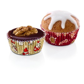 Tescoma Miniature Baking Cups Ø 4 Cm, 100 Pcs, Christmas Delícia, Assorted, 19 x 9 x 2 cm