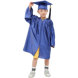 GraduationMall Children's Academic Graduation Talar with Graduation Hat and Tassel 2025 for Preschool Graduation Party 12 Colours, navy