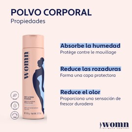 womn Intimate Comfort DRY & FRESH POWDER - Polvo corporal sin talco contra la humedad, las rozaduras y el olor, 100 g