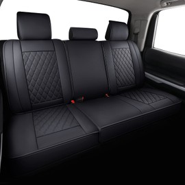 LUCKYMAN CLUB 2022-2025 Tundra Pickup Trucks Car Seat Covers X05-T3-2 Rear-only, Fit Crew/Crewmax/Extended/Double Cab with Water Proof Faux Leather (Black Rear)