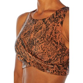 Zobha Women's Taylor Longline Medium Impact Sports Bra, Copper Snake