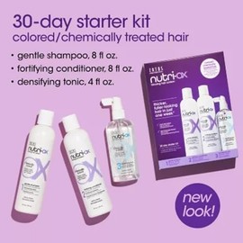 NUTRI-OX Kit de inicio para cabello adelgazante teñido | Cabello más grueso y de aspecto más completo | Menta | Probado clínicamente y dermatológicamente | Suministro para 30 días