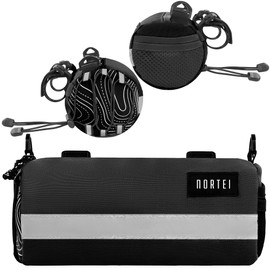 Handlebar Bag for Road, Gravel and BTT – Bike Packaging with Removable Shoulder Strap and Waterproof Zip – 23 x 10 cm – 2L (Black)