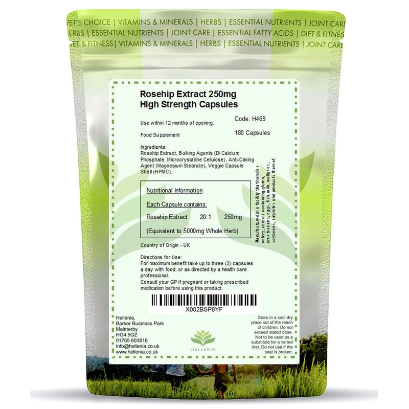 Rosehip High Strength 5000mg 180 Capsules | Premium Rosehip Extract
