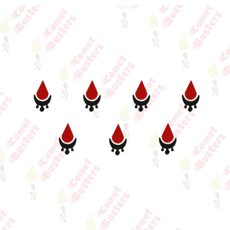 Comet Busters Tear Drop Beautiful Black and Red Bindi (BIN821)