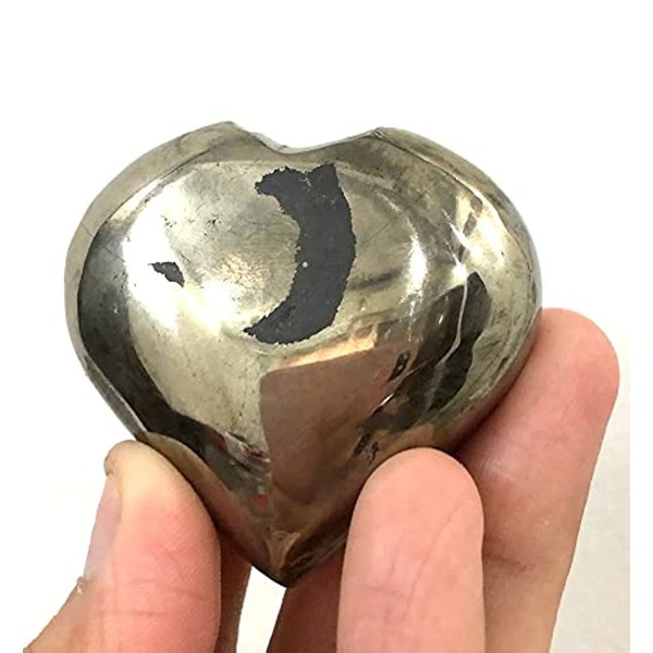 crystalmiracle Golden Pyrite Heart Shape Rock Crystal Healing FOOL'S Gold Gemstone Reiki Feng Shui Gift Energy Aura Meditation Peace Handmade