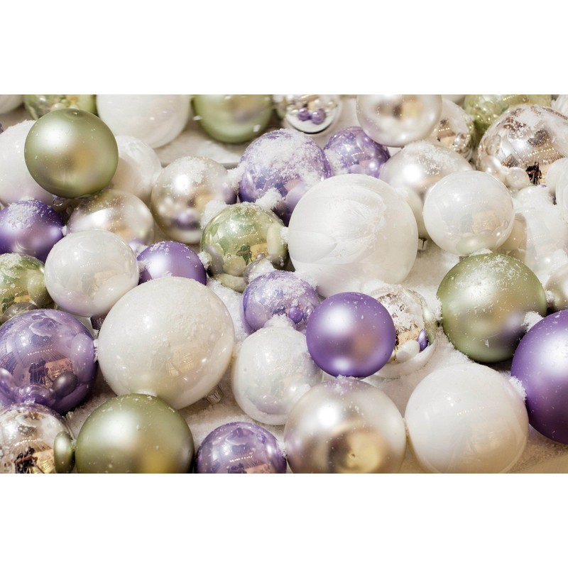 Glass Christmas Bauble, Winter White, 6 cm, One Size, DEO4063125