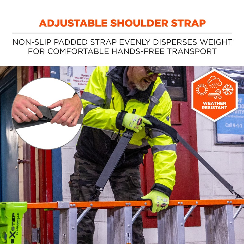 Ergodyne Arsenal 5302 Ladder Shoulder Lifting Strap, Black