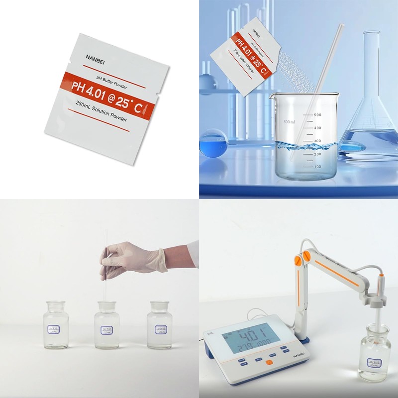 NANBEI 15 Pack of pH Meter Buffer Solution Powder for