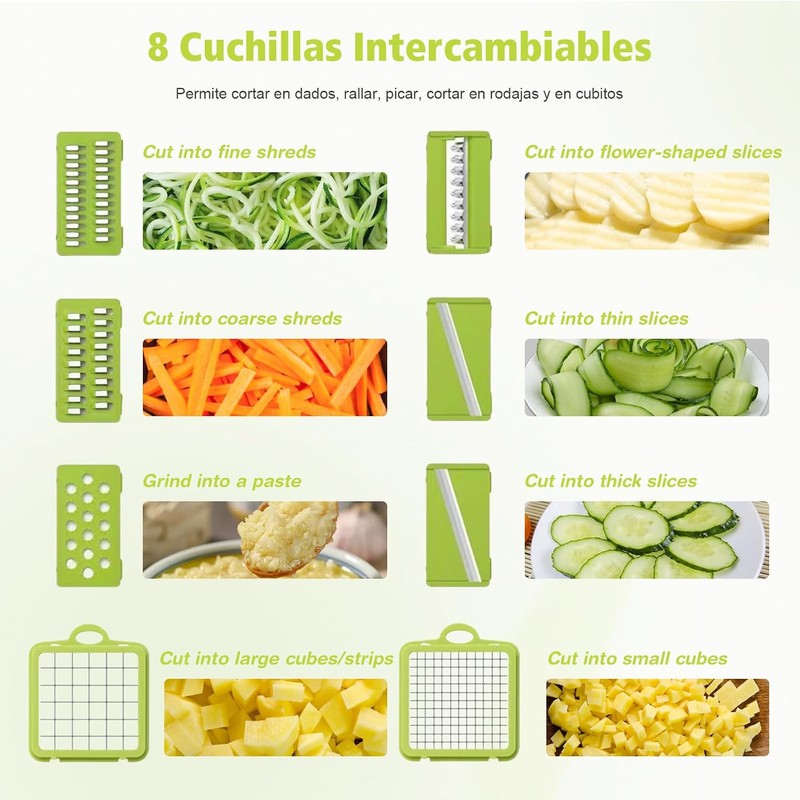 Cortador de Verduras 15 en 1 Yolispa 2512477-610MX-CCY Rayador y