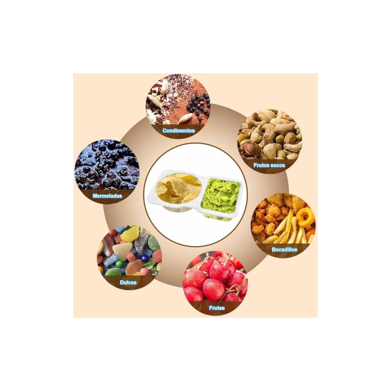 Uibolos 20pcs Snack Container,Contenedores para Snacks Reutilizables,Double Compartment Snack Containers