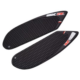 REVSOSTAR Motorcycle Tank Side Traction Pad, Anti Slip sticker ,Gas Tank Pad, Traction Side Fuel Knee Grip Decal for GSXR 600 750 ( 2006 2007) Black with Random Sticker