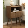 JOONEE Nightstand,Modern Bedside Table with Storage Drawer and Open Wood