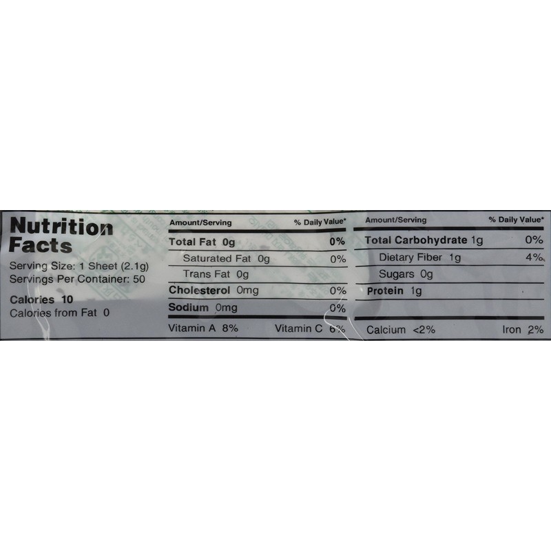 Raw Organic Nori 100 Sheets Pack - Certified Vegan, Raw,