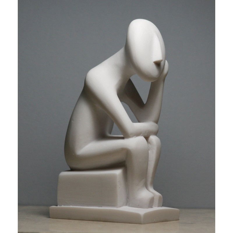 Thinker Cycladic Greek Art Figurine Idol Modern Statue Sculpture Handmade