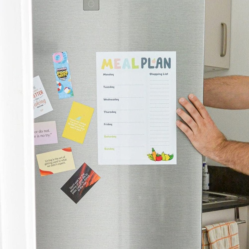 Magnetic A4 Weekly Meal Planner and Shopping List for Fridge,