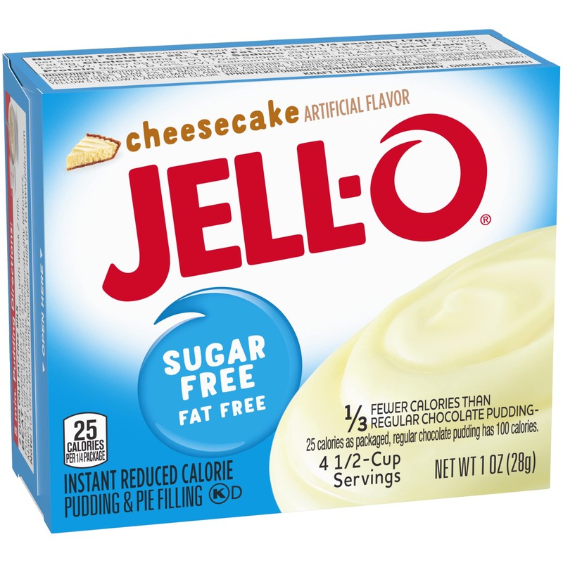 Jell-O Sugar-Free Cheesecake Instant Pudding Mix 1 Ounce Box (Pack