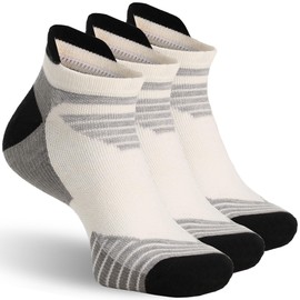 RZTT 90% Merino Wool Socks for Men, Ultra-Light Soft Athletic Low Cut No Show Breathable Moisture Wikcing Hiking Running Ankle Socks, 3Pairs Large,