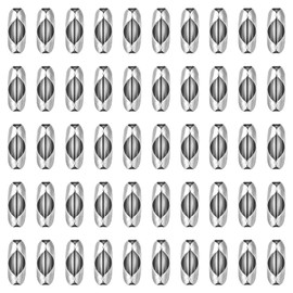 salbsever Ball Chain Connectors 50 Pcs Ball Pull Chain Connectors Blinds Stainless Steel Bead Chain Connectors Clasps for Beaded Ball Chain Silver Jewelry Making Accessories DIY Crafts, 4.5 mm