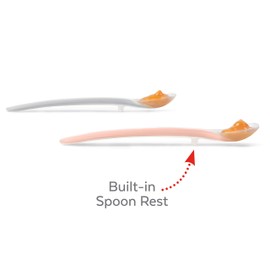 Skip Hop 2 Pack Easy Feed Spoons Grey and Soft Coral, Grey and Soft Coral, Pack of 2