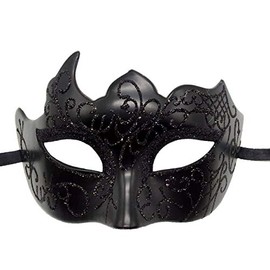 Coolwife Masquerade Mask Vintage Venetian Greek Roman Party Mardi Gras Masks(Black)