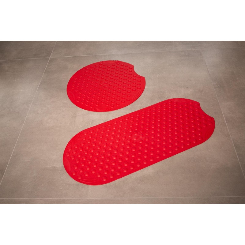 RIDDER Tecno Shower Mat Diameter 55 cm Red
