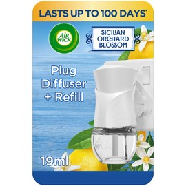 Air Wick Sicilian Orchard Blossom|Electrical Plug in Kit Gadget and Refill | 1 x 19ml |Lasts Up to 100 days | Infused with Natural Essential Oils