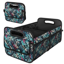 Deosk Car Trunk Organizer for SUV, Car Organizers and Storage with 6 Pocket, Car Accessories for Women/Men 50L Waterproof Polyester Trunk Organizer(Medium, Leaves)