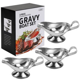 Jasni Liu Stainless Steel 3 OZ Gravy Boat Juice Bucket Dish Roasting Sauce Dish 3 Pack