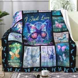 Antibroth Butterfly Blanket Gifts for Women Girls,Butterfly Blanket Beautiful Butterfly Throw Blankets,Butterflies Gifts for Adults Women 50"x40"