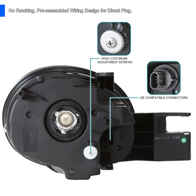 Spec-D Tuning Chrome Housing Clear Lens Factory Style Headlights Compatible